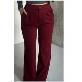 Resim Nevege Butik Kadın Örme Kumaş Full Likralı Düğmeli Palazzo-bordoo02 Bordo0102 Bordo 
