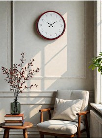 Resim 36 Cm Standart Kırmızı Duvar Saati Çok Renkli 