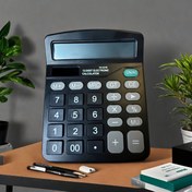 Resim Ofis, iş ve finans için 12 haneli elektronik hesap makinesi. Büyük ekranlı, öğrenci öğrenme malzemeleri, LED dijital ekranlı hesaplama aracı, pil dahil değildir - 1 adet 