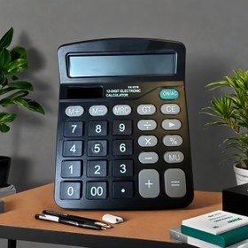 Resim Ofis, iş ve finans için 12 haneli elektronik hesap makinesi. Büyük ekranlı, öğrenci öğrenme malzemeleri, LED dijital ekranlı hesaplama aracı, pil dahil değildir - 1 adet 