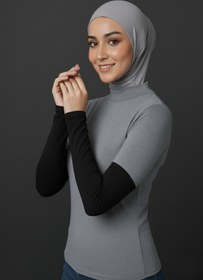 Resim Sonbaharmoda Kadın Tesettür Kolluk Amaçlı Penye Namaz Kolluğu Siyah Düz 1 Çift 