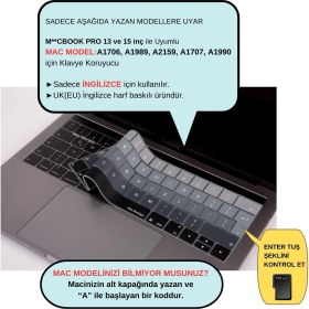 Resim McStorey Macbook Pro Klavye Koruyucu UK(EU) İngilizce Baskı A1706 1989 2159 A1707 1990 Uyumlu Ombre 
