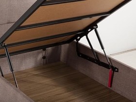 Resim Niron Luna Baza ve Başlık Seti - 140x190 cm Çift Kişilik Sandıklı Kumaş Baza Seti 