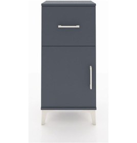 Resim Arges Komodin Tek Raflı Tek Çekmeceli Tek Kapaklı 44x30x96 Antrasit-antrasit Antrasit 