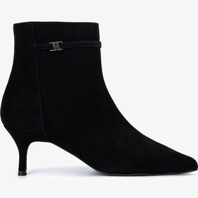 Resim Valmenti Kadın Hakiki Deri Siyah Süet Topuklu Bot 1096 9840 Bn Bot Sk25-26 Sıyah Suet Siyah Süet 