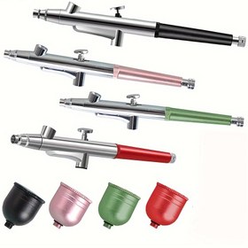 Resim Profesyonel Dövme ve Tırnak Sanatı Airbrush Kiti, 0.3mm Tek Çizgi Püskürtme Tabancası Seti, Metal Malzeme, Şarj Edilmemiş, Güzellik Mürekkebi Uygulaması ve Otomobil Tamiri için 
