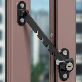 Resim 1/2 Adet Güvenlik Kilidi Metal Pencere Sınırlayıcı, Rüzgar Geçirmez Sabitleyici, Paslanmaz ve Nem Dirençli, Ayarlanabilir Pencere Kilit Durdurucu Düşme Önleyici Kilid, Kolay Kurulum 
