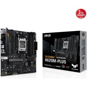 Resim Asus Tuf Gamıng A620M-Plus Amd A620 Am5 Ddr5 6400 2Xdp Hdmı Çift M2 Usb3.2 Aura Rgb 2.5Gbit Lan Matx (Tuf Gamıng A620M-Plus) Anakart 