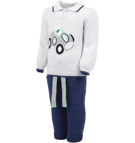 Resim Unisex Bebek 2 Li Pijama Takımı Üst Tişört Alt Eşofman Takım Pijama 8359 Gri/koyumavi PUE-8359/2Gri/Lacivert 