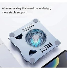 Resim Teknocan Soğutuculu Notebook ve Laptop Stand Yüksekliği Ayarlanabilir Fanlı Tutucu 10-17 Inç Notebooklar ile Uyumlu 360 Derece DÖNER%100 Tok Alüminyum Alaşımlı Katlanır CZY524 (CZY524 - Silver) 