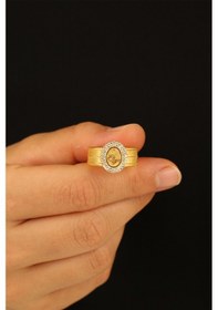 Resim Çgk Çiğdem Gürel Kuyumculuk Tuğralı Hasır Altın Yüzük Gold 