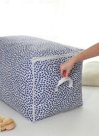 Resim Pencereli Yaprak Lacivert Büyük Boy Yastık Yorgan Kazak Hurcu / 75X40X40 