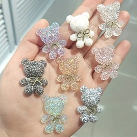 Resim 7 adet Işıl Işıl Rhinestone Ayı Tılsımları, Polyresin, Glitter ve Rhinestone Bağ ile, DIY Ayakkabılar, Telefon Kılıfları ve Saç Takanları Aksesuarları için 