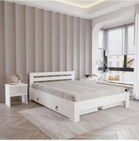 Resim 4 Çekmeceli Lotus Mdf Karyola Çift Kişilik Yatak Uyumlu, Kolay Kurulum-981 180x200 