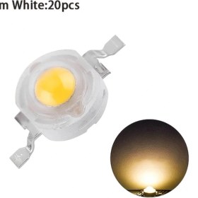 Resim Wangxi 20 Adet Sıcak Beyaz 1w Parlak Yüzeye Monte Led Diyot 