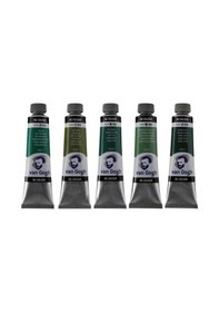 Resim Talens Van Gogh Yağlı Boya 40ml - Yeşil Renk Tonları 5'li Set 2 Çok Renkli 