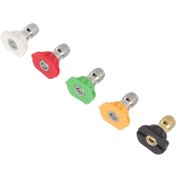 Resim Youmex 5 Parça Farklı Açılı 0 ,15 ,25 ,40 ,64 Yüksek Basınçlı Yıkama Nozzle Seti - Darbeli Su Atımı, Çelik-bakır Malzeme, Hızlı Bağlantı 