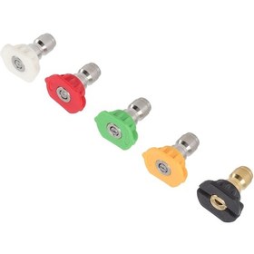 Resim Youmex 5 Parça Farklı Açılı 0 ,15 ,25 ,40 ,64 Yüksek Basınçlı Yıkama Nozzle Seti - Darbeli Su Atımı, Çelik-bakır Malzeme, Hızlı Bağlantı 