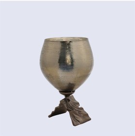 Resim Vitale Sepıa Cam Metal Vazo 28 28 Cm Renkli 