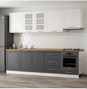 Resim Minar 270 Cm Mebran C Mutfak Dolabı Beyaz Antrasit 270-Mcba1 Beyaz 