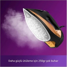 Resim Philips 7000 Serisi 250G Şok Buhar 50G/DK Sürekli Buhar 2800W Güçlü Performans Steamglide Elite Taban Ütü Geniş Su Haznesi Damlama Emniyeti Dikey Buhar 