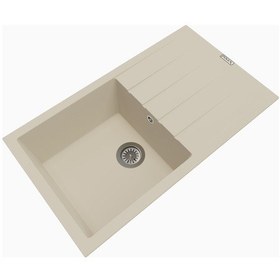 Resim Polex Cristalüx Granit Evye P-SX1 Bej Tezgah Altı Ve Tezgah Üstü Mutfak Evyesi 86x49.5 CM 