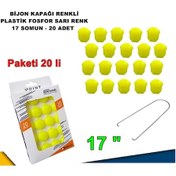 Resim Renkli Bijon Kapağı Plastik Fosfor Sarı Renk Altıgen 17 mm Bijon 