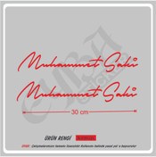 Resim EYBA STİCKER Size Özel Isim Imzası 2 Adet 30x7 Cm Ad Soyad Imza Etiket- Oto Sticker -Mesaj Atıınız- 