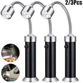 Resim 2/3 adet Manyetik LED Izgara Işıkları, Tutma Kolu LED El Fenerleri, Ayarlanabilir BBQ Izgara Işıkları, Izgara Aydınlatma Araçları, AAA Pil Dahil Değildir 