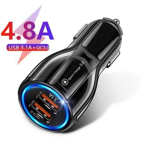 Resim 4.8a Çift Usb Araç Şarj Cihazı Hızlı Telefon Şarjı İphone Uyumlu 12 11 Pro Max 8 Artı İpad Uyumlu Huawei Samsung Xiaomi Lg Hızlı Şarj Qc 3.0 
