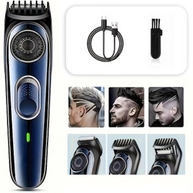 Resim Profesyonel Saç Makasları ve Tıraş Seti Erkekler için - Kablosuz Berber Fade Saç Kesme Seti, Sakal T Harici Tıraş Makinesi Saç Kesme Bakım Seti ile USB Şarj Edilebilir 600mAh Lityum Batarya, ABS Gövde 