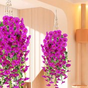 Resim 4 adet Yapay Asılı Çiçek, Sahte Asılı Bitki Pansy Buketi, Duvarlar, Ev, Oda, Bahçe, Düğün, İç Mekan, Dış Mekan Sonbahar Dekorasyonları için Uygun - Düğün Sahne Düzenlemesi - Şükran Günü, Anneler Günü Dekorasyon Çiçekleri 