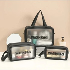 Resim Ezere Su Geçirmez Premium Kalite Seyahat Makyaj ve Kozmetik Çantası 3 Adet SET-(1903) 