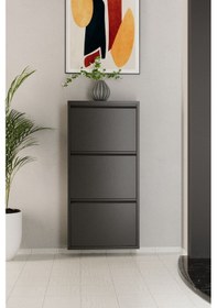 Resim 3 Kapaklı Metal Ayakkabılık Antrasit Antrasit 