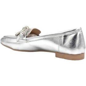 Resim Prego Ayem Taş Biye Detaylı Günlük Kadın Babet Gumüş Gumüş 