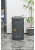 Resim Pedallı Metal Galvaniz Mutfak Banyo Kapaklı Çöp Kovası 30 Lt Ant 