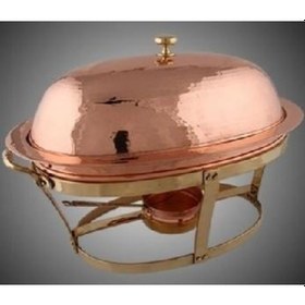 Resim Isıtıcılı Dekoratif Bakır Servis Tabağı 