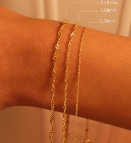 Resim LİLAK KUYUMCULUK 14 Ayar Altın Singapur Zincir Bileklik 1,20mm 