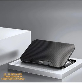 Resim Polham Hızı Ayarlanabilir Laptop Soğutucu Notebook Standı - 4 Kademeli Yükseklik Ayarlı, 2 Usb Girişli Stand 