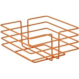 Resim Edora Home Turuncu Paslanmaz Oval Köşeli Kare Ekmek Sepeti Makrome - Çok Amaçlı Metal Turuncu 