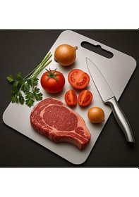Resim Erya Home Paslanmaz Çelik Antibakteriyel Kesme Tahtası Yüksek Kalite 24 x 36 