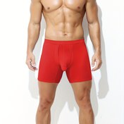 Resim Erkek Slim-Fit Boxer Briefs: Pamuk Blend, Yüksek Esneklik, Düz Renk, Desensiz, Örgü Kumaş 