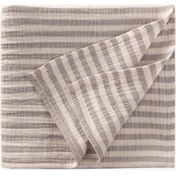 Resim Cigit Naturel Battaniye 90x100cm Vizon Kalın Çizgili Vizon 