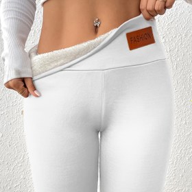 Resim Kadın Yüksek Bel Fleece Astarlı Pantolon - Esnek, Sıcak ve Sonbahar/Kış İçin Tasarlanmış, Gri, Orta Esneklikli Kumaş, Rahat veya Spor Kıyafetleri İçin Mükemmel, Spor Taytı | Şık Fleece Taytı | Esnek Malzeme 