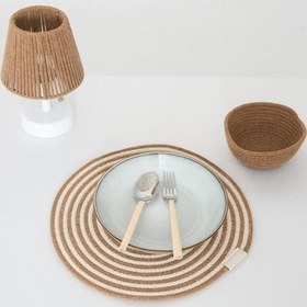 Resim Kahverengi Krem Makrome Amerikan Servis 2'liörme Supla Kahverengi 