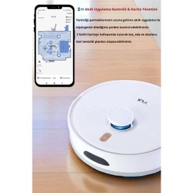 Resim Yui RS16 15.000 Pa Akıllı Robot Vacuum & Mop Süpürge Beyaz (Yuı Türkiye Garantili) 