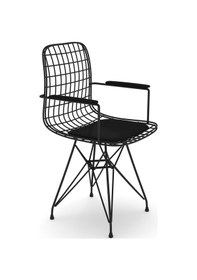 Resim Knsz kafes tel sandalyesi 1 li mazlum syhsyh kolçaklı ofis cafe bahçe mutfak 