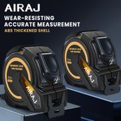 Resim AIRAJ Dayanıklı Çelik Ölçü Bandı - 5/7.5/10m Kendinden Kilitli, Düşmeye Karşı Koruyucu, Yüksek Görünürlüklü Floresan Kaplama & Kalınlaştırılmış ABS Kabuk - Düşük Işık Koşullarında Doğru Ölçümler İçin Mükemmel 