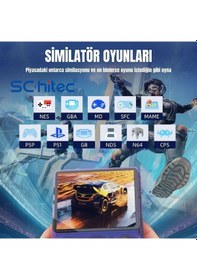 Resim Schitec Retro Arcade R40s Pro Taşınabilir El Atari Konsolu 30.000 Oyunlu 98gb Yeşil 