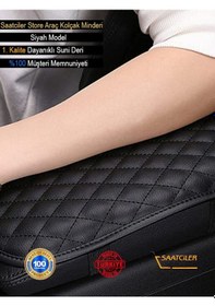 Resim Dacia Duster Deri Oto Kolçak Kılıfı Örtüsü Capitone Süngerli Siyah Nakışlı-95 